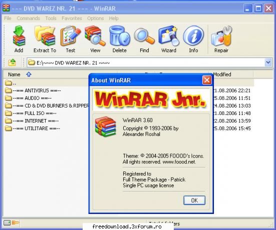 WinRar 3.60 Final Full + Theme Package - WinRar 3.60 Final Full + Theme Package - Programe
